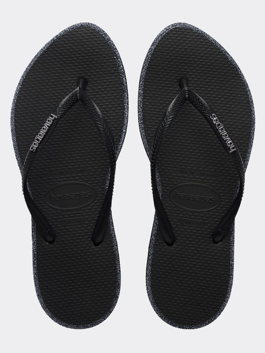 Havaianas Slim Point Glitter Σαγιονάρες σε Μαύρ...