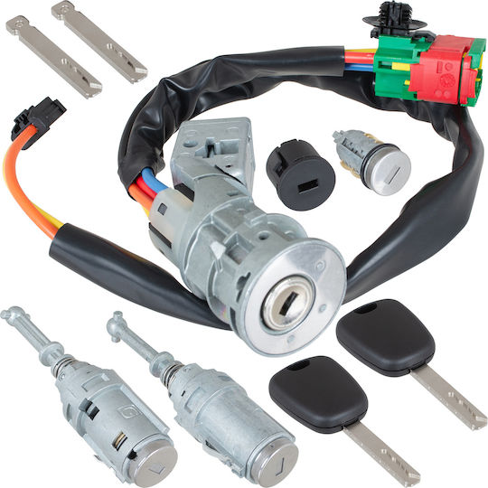 Citroen C3 I 2002 Complete Ignition Switch + 2x Door Lock Cylinder + Trunk Lock Cylinder 4 Pcs Set