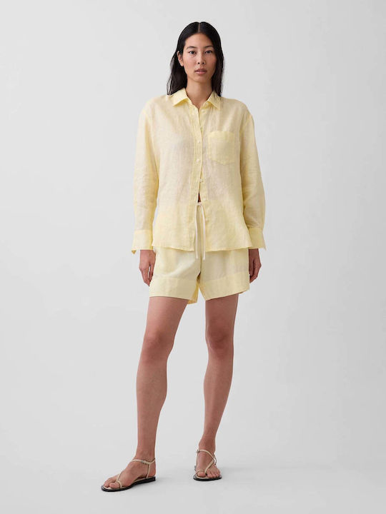 Women's Linen Shorts Maize Yellow