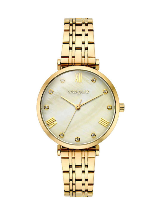 Vogue Bliss Mini Crystals Γυναικείο Ρολόι 27mm Μπαταρίας με Χρυσό Μεταλλικό Μπρασελέ