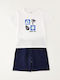 Kids Clothing Set with Shorts Summer 2 Pieces Optical White