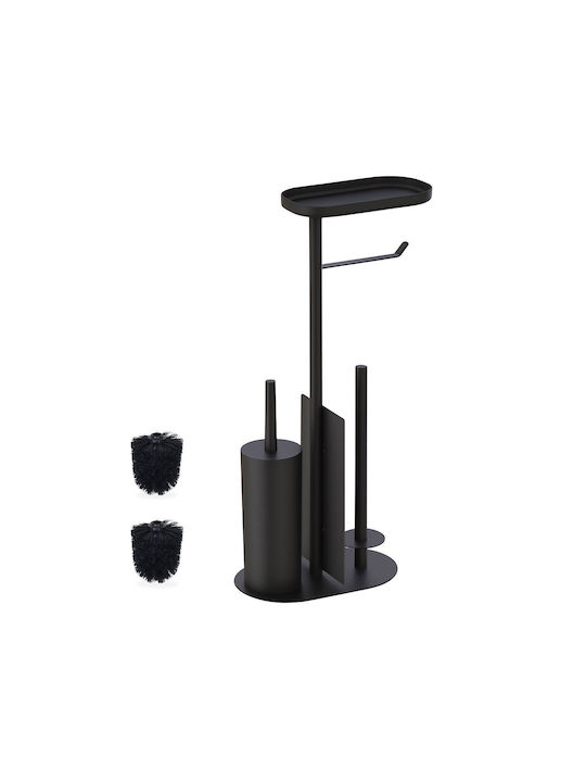 Relaxdays Set Accesorii Baie Metalic Negru