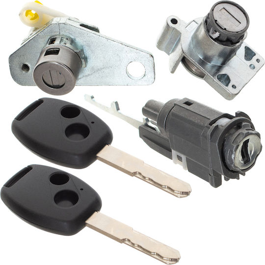 Honda Civic Viii 2005 Ignition Cylinder + Door Lock Cylinder + Trunk Lock Cylinder 3 Pcs Set
