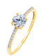 Einzelner Steine Ringe aus Gold 9K mit Zirkon