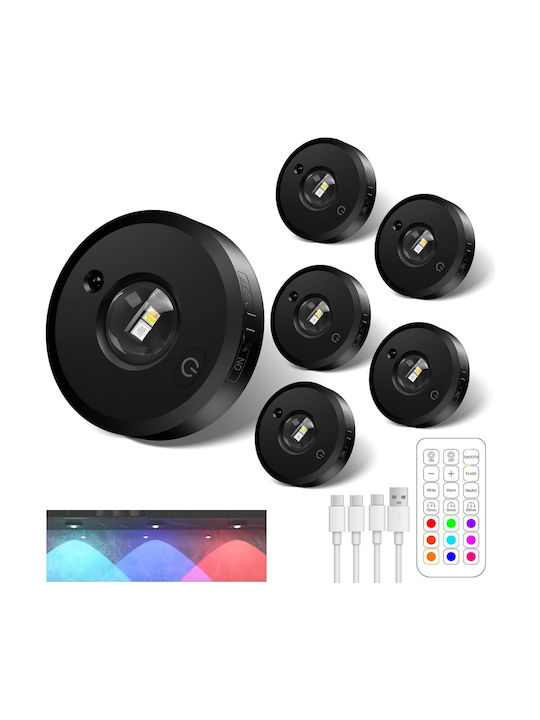 Διακοσμητικό Φωτιστικό LED RGB 6τμχ 6.5x6.5εκ.