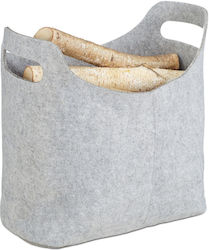 Relaxdays Υφασμάτινο Καλάθι Αποθήκευσης Ξύλων 39.5x40x23cm Γκρι