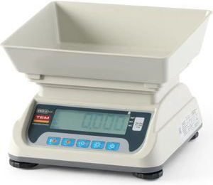 TEM Digitale Küchenwaage mit Eimer bis 6kg Grau