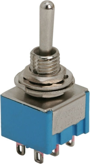 Комплект 5 On-off-on Лостови Превключватели 250v 3a Dpdt Превключвател 2 Кръга 6 Пина Комплект 5 Бройки