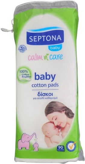 Septona Calm N Care 100% Βαμβάκι Βρεφικού Καθαρισμού 90τμχ