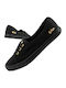 Damen Slip-Ons Stoff Schwarz