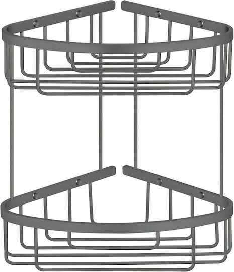Sanco 00009-M118 Eck Wandmontierte Badezimmerregal Metallisch Grau