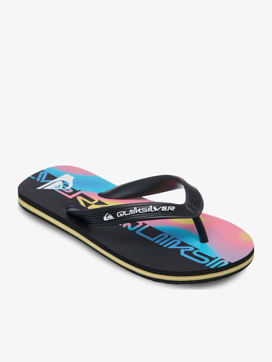 Quiksilver Kids' Flip Flops Black Molokai Art