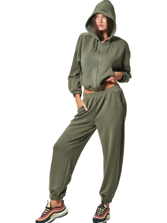 Body Action Wide Sweatpants Leaf Green