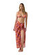 Minerva Γυναικείο Παρεό Μαντήλι Beachwear Λιλά-πορτοκαλί
