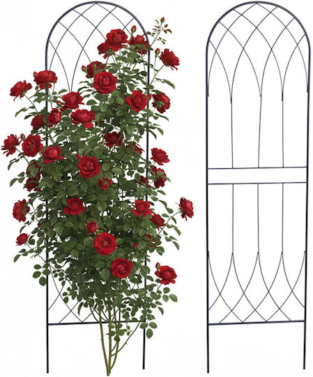 Relaxdays 2x Rose Trellis Black 140x1x38 Cm