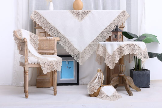 Liolios Home Подредба 3 Бройки Qz1600053 с Бродерия Cappuccino 40x160см Liolios Home Подредба 3 Бройки Qz1600053 с Бродерия Cappuccino 40x160см