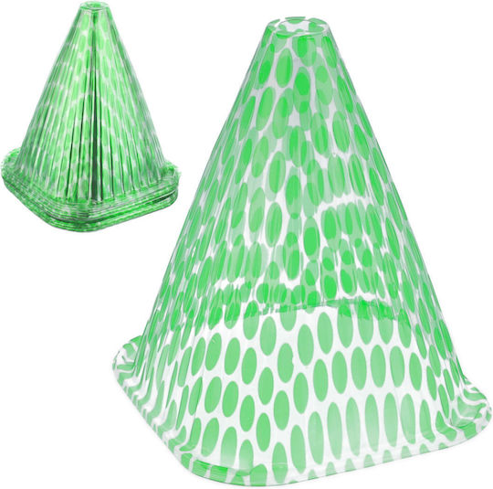 Relaxdays Set 10 Pălării Pentru Plante Cu Buline Verzi Transparente 22x19x19 Cm