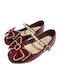 Kids Ballerinas with Hoop & Loop Closure Burgundy