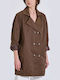 Women's Brown Gabardine Coat 20-060170-0