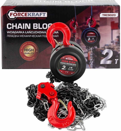 Chain Hoist 2000kg Winch 2t 3m Manual Hoist Forcekraft