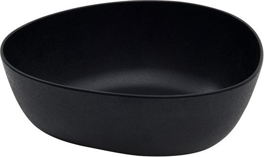 e-exoplismos 1700ml Round Serving Bowl Made of Black Melamine
