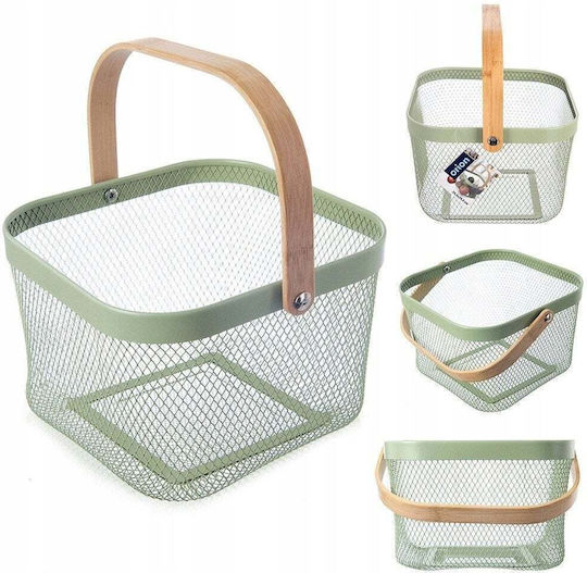 Orion Καλάθι Αποθήκευσης Bamboo Πράσινο 27x24.5x17.5cm