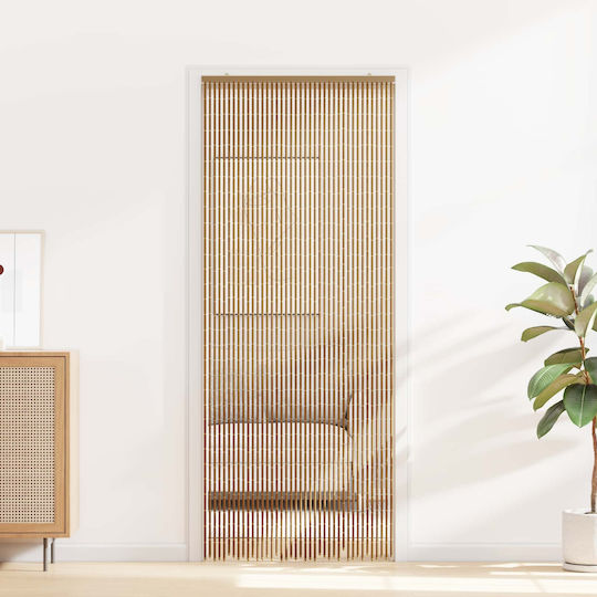vidaXL Bamboo Door Curtain Multicoloured 90x200cm 42030045