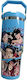 K-Pop-Dämonenjäger Rostfreier Stahl Kinder Trinkflasche Thermos mit Stroh Hellblau 900ml