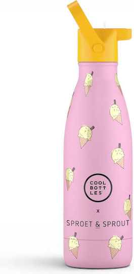 Cool Bottles Παιδικό Παγούρι Ανοξείδωτο Ροζ 350ml