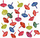 Set 24 Titirezi De Lemn Colorați Albastru Galben Roșu 4.5x4x4 Cm