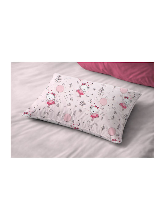 Dimcol Ballerina Bear 598 Baby Pillowcase Made of 100% Cotton Pink 45x35cm