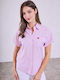 Celestino Women's Striped Shirt Pocket Pink