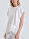Women's Cotton Short Sleeve Top White