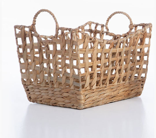 Nef-Nef Homeware Grant Decorative Wicker Basket Beige 42.5x31x28cm