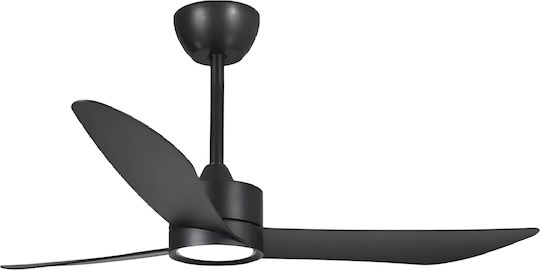 Eurolamp Deckenventilator 127cm mit Leuchte Schwarz