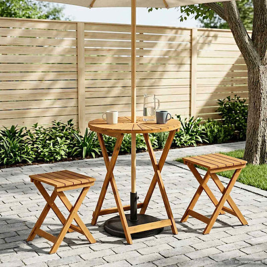 Holztisch Für Sitzungszimmer Für Kleine Außenräume Zusammenklappbar 60x60x75cm