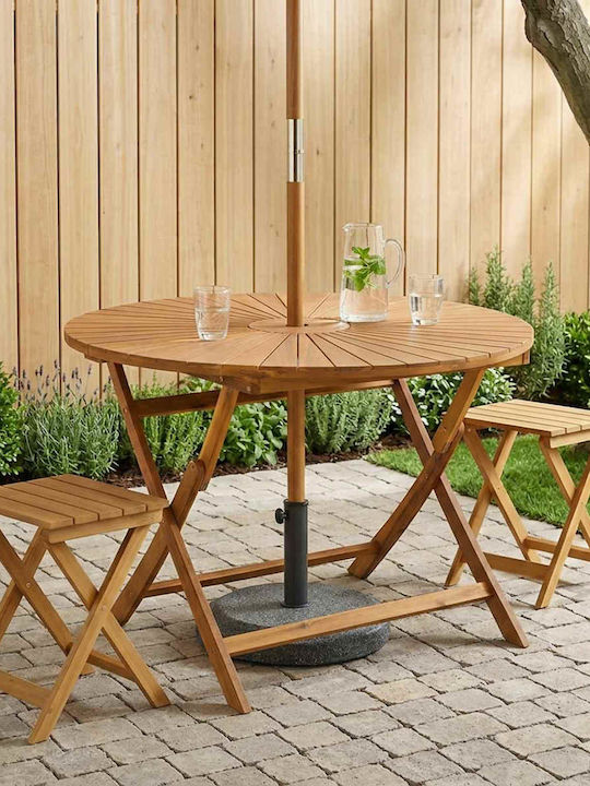 Holztisch Für Außenbereich Zusammenklappbar 110x110x75cm