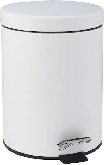 Viospiral Metallic Bathroom Bin 5l White