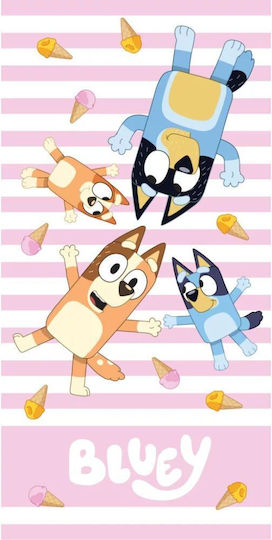 Bluey Kids' Beach Towel Pink 70x140cm Fast Dry
