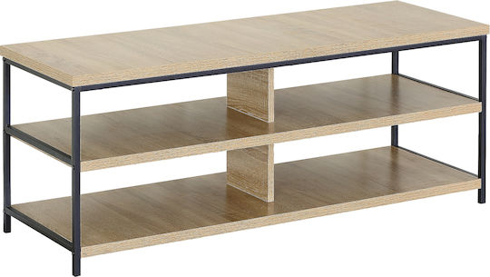 TV Stand Taviano from Metal & Oak Wood/Black M111xD40xH45cm