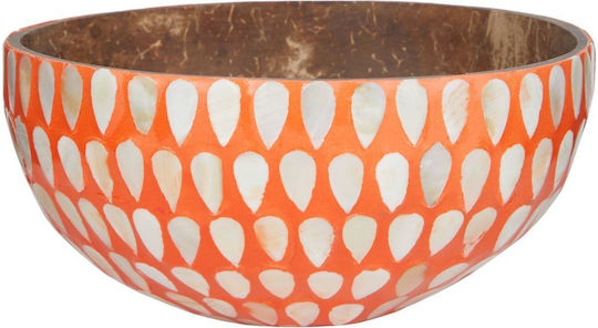 Butlers Round Wooden Serving Bowl Orange with a Diameter of 14cm