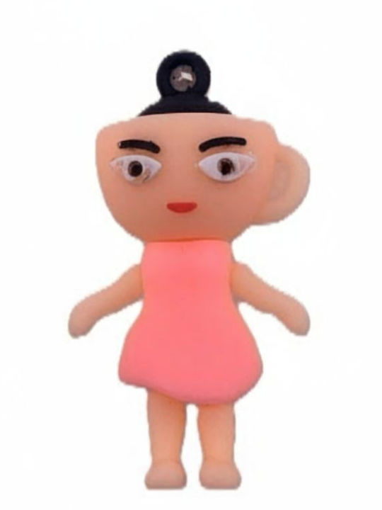 Silicone Keychain Flippy Brainrot Ballerina Cappuccina Figurine 4 Cm Pink