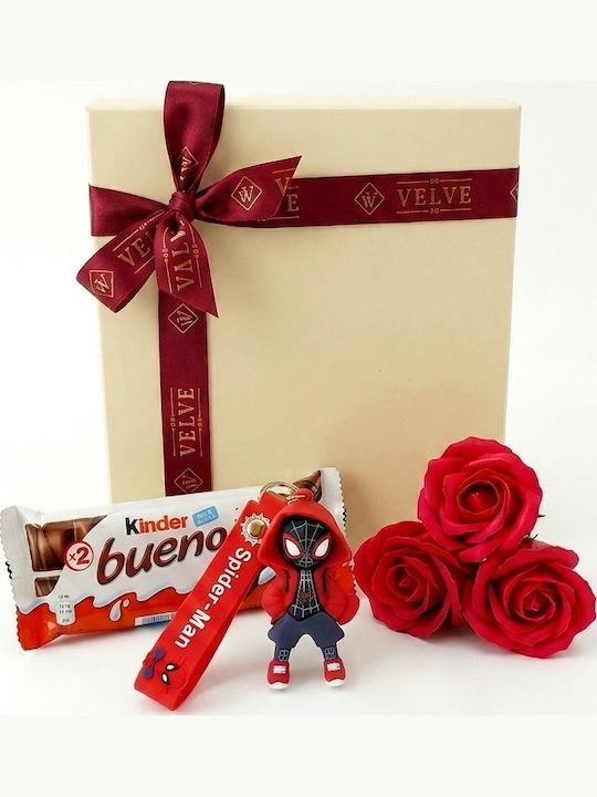 Joy Box Spider-man Kids Set Figurine Keychain 3 Red Soap Roses Kinder Bueno Joy Box Spider-man Kids Set Figurine Keychain 3 Red Soap Roses Kinder Bueno