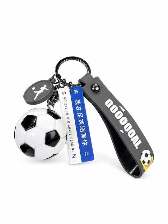 Breloc Flippy Model Minge De Fotbal Mesaj "Te Aștept Pe Terenul De Fotbal" Accesoriu Cupa Mondială Chei Rucsac Material Acrilic 50 G Alb Negru