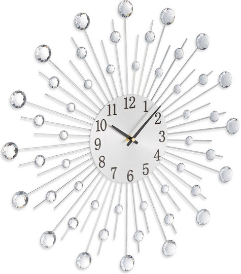 Relaxdays Wall Clock Silver Ø50cm