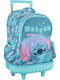 Gim Stitch Σχολική Τσάντα Τρόλεϊ Δημοτικού Γαλάζια 27lt