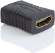Adaptor Hdmi Femelă-la-femelă Conector Prelungitor Hdmi Contacte Placate cu Aur Negru 1 Bucată