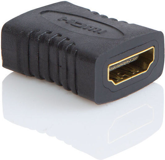 Adaptor Hdmi Femelă-la-femelă Conector Prelungitor Hdmi Contacte Placate cu Aur Negru 1 Bucată