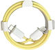 Universal Data Cable Flippy Fast Charging Type-c To Type-c Compatible Phone Tablet Nylon Braided Charging Cable 1 M Yellow
