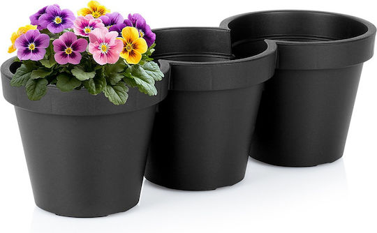 Vilde Plastic Flower Pot Black